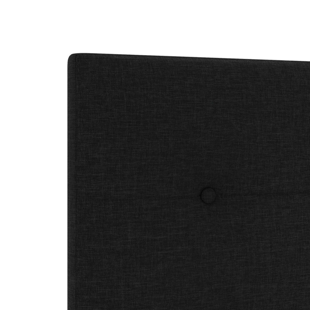 Produktbild för Höjdjusterbar Sänggavel med huvudgavel Svart 160 cm tyg
