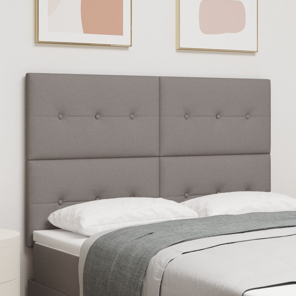Produktbild för Höjdjusterbar Sänggavel med huvudgavel Taupe 160 cm tyg