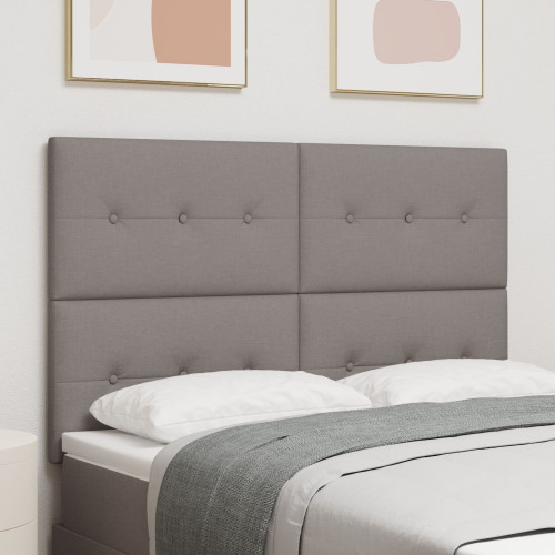 vidaXL Höjdjusterbar Sänggavel med huvudgavel Taupe 160 cm tyg