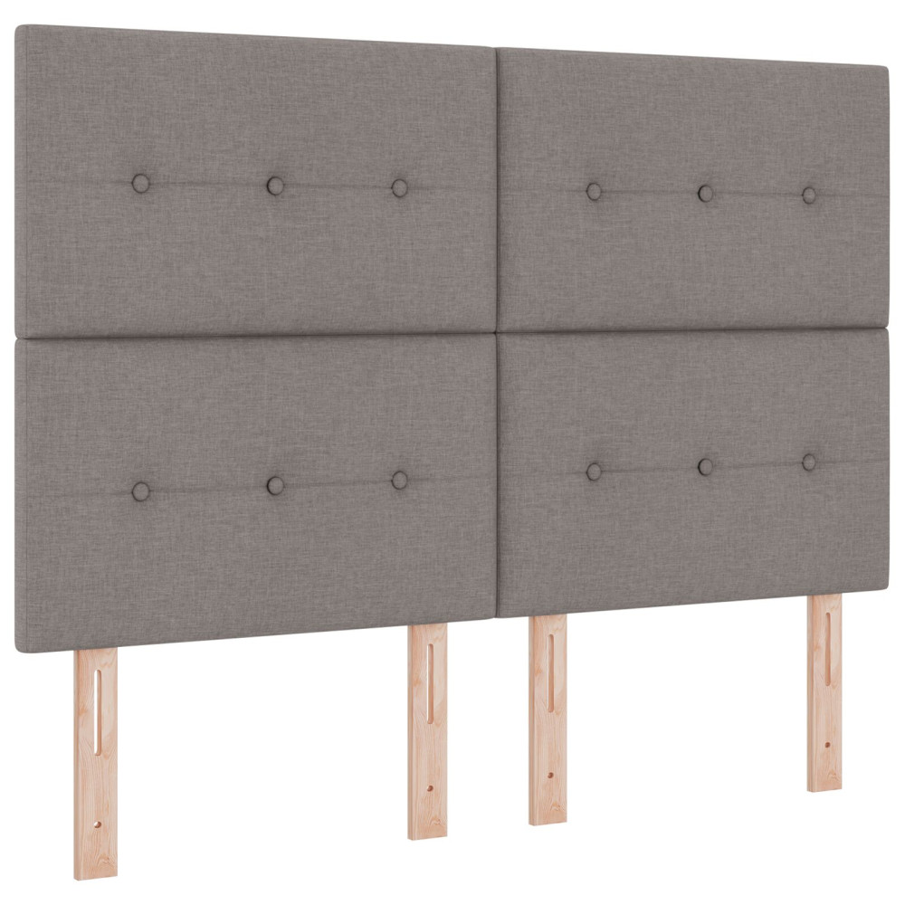 Produktbild för Höjdjusterbar Sänggavel med huvudgavel Taupe 160 cm tyg