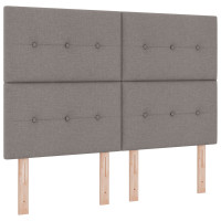 Produktbild för Höjdjusterbar Sänggavel med huvudgavel Taupe 160 cm tyg
