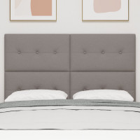 Produktbild för Höjdjusterbar Sänggavel med huvudgavel Taupe 160 cm tyg