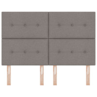 Produktbild för Höjdjusterbar Sänggavel med huvudgavel Taupe 160 cm tyg