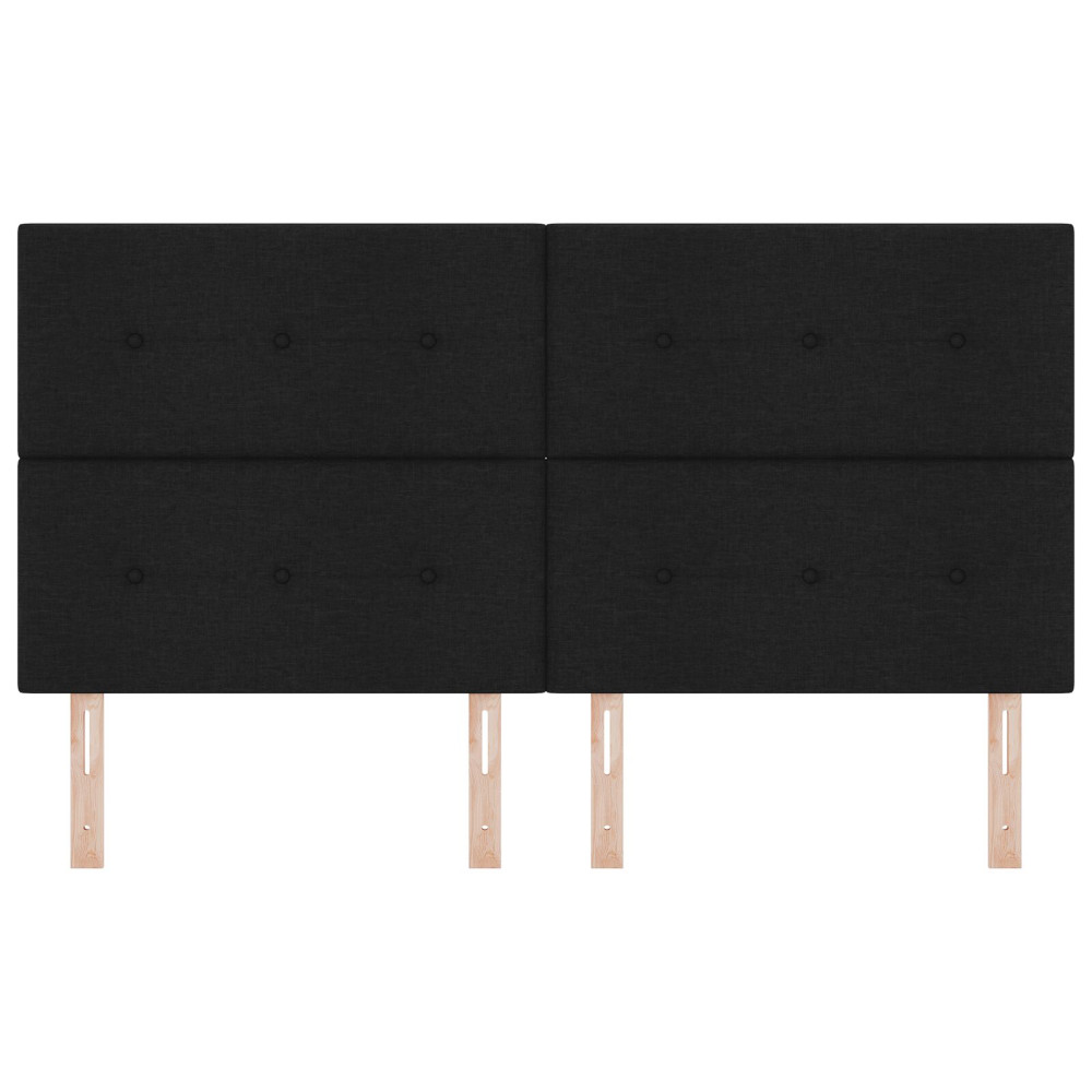 Produktbild för Höjdjusterbar Sänggavel med huvudgavel Svart 180 cm tyg