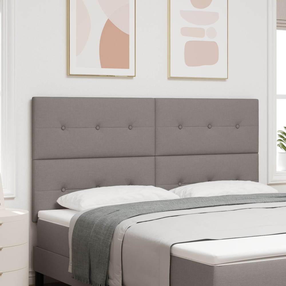 Produktbild för Höjdjusterbar Sänggavel med huvudgavel Taupe 180 cm tyg