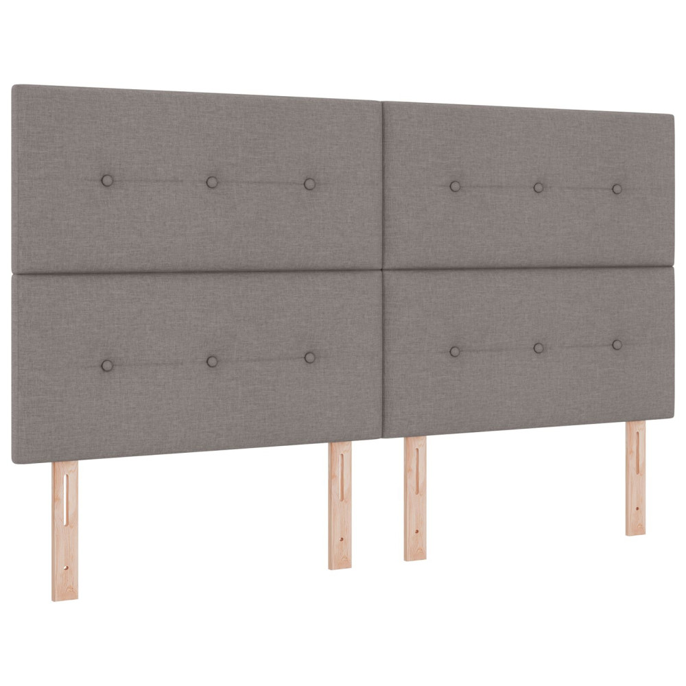 Produktbild för Höjdjusterbar Sänggavel med huvudgavel Taupe 180 cm tyg