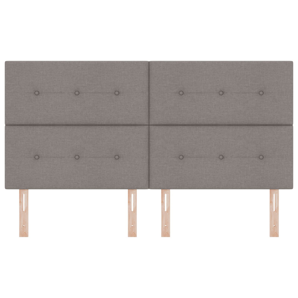 Produktbild för Höjdjusterbar Sänggavel med huvudgavel Taupe 180 cm tyg