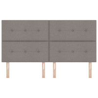 Produktbild för Höjdjusterbar Sänggavel med huvudgavel Taupe 180 cm tyg
