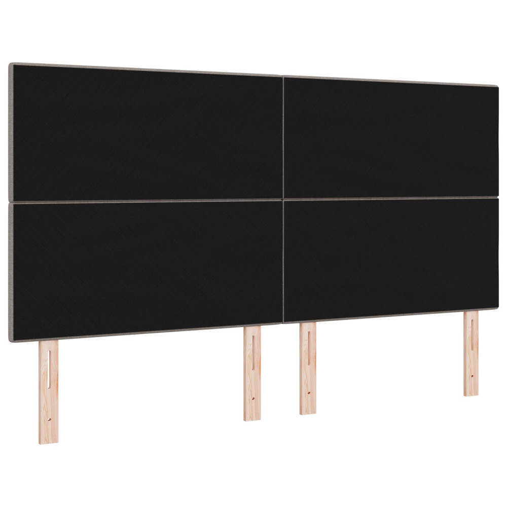 Produktbild för Höjdjusterbar Sänggavel med huvudgavel Taupe 180 cm tyg