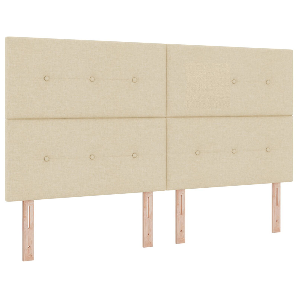 Produktbild för Höjdjusterbar Sänggavel med huvudgavel Kräm 180 cm tyg