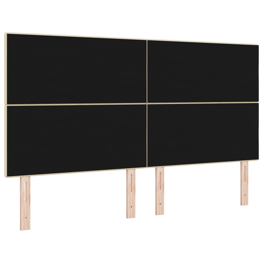 Produktbild för Höjdjusterbar Sänggavel med huvudgavel Kräm 180 cm tyg