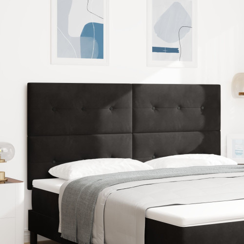 vidaXL Huvudgavel Svart 180 cm Sammet