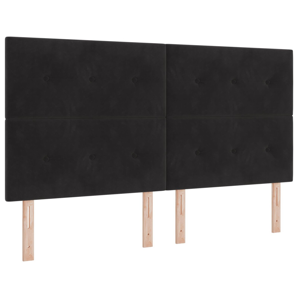 Produktbild för Huvudgavel Svart 180 cm Sammet