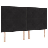 Produktbild för Huvudgavel Svart 180 cm Sammet
