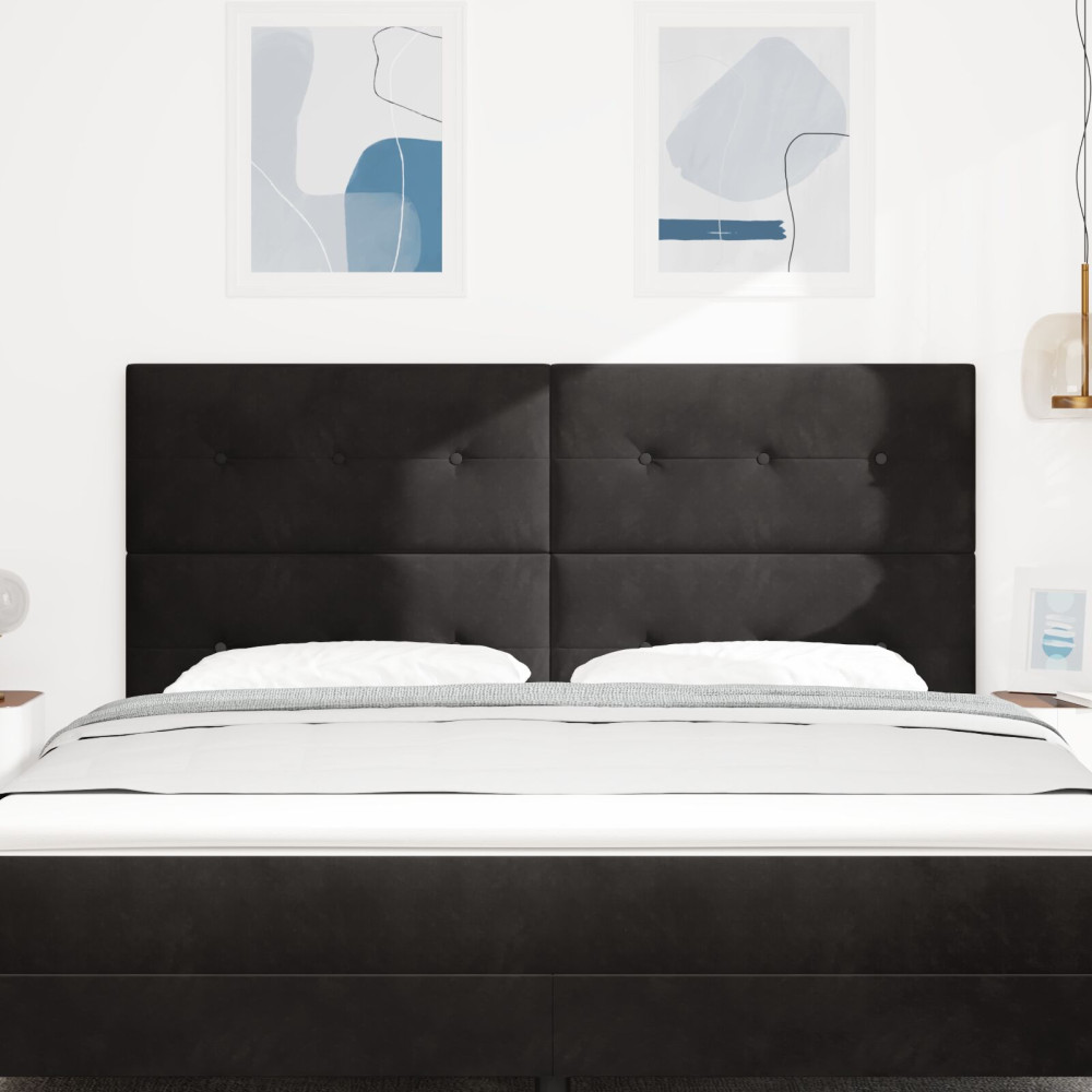 Produktbild för Huvudgavel Svart 180 cm Sammet