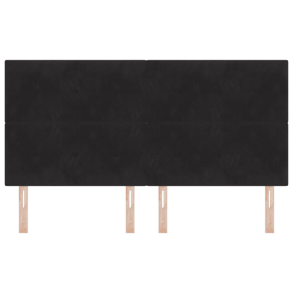 Produktbild för Huvudgavel Svart 180 cm Sammet