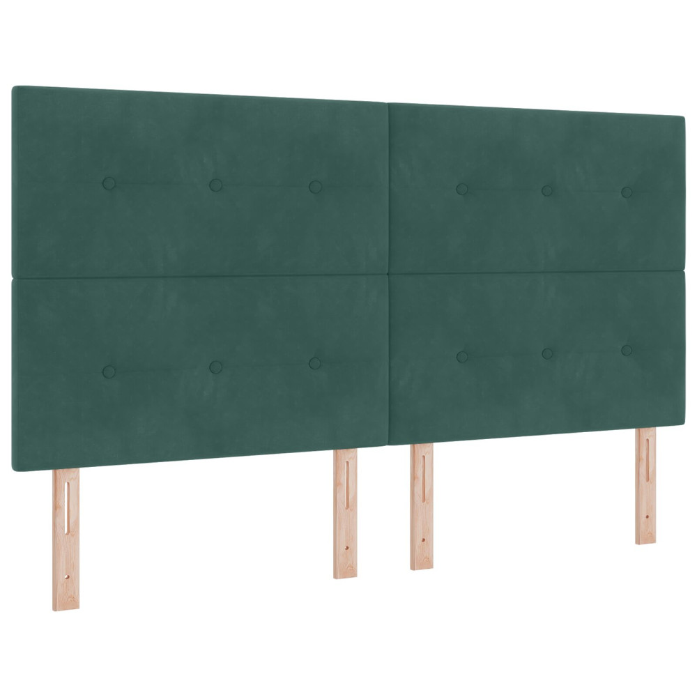 Produktbild för Huvudgavel Mörkgrön 180 cm Sammet