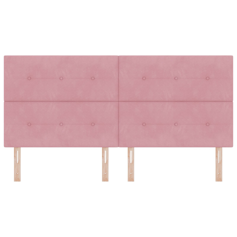 Produktbild för Huvudgavel Rosa 200 cm Sammet