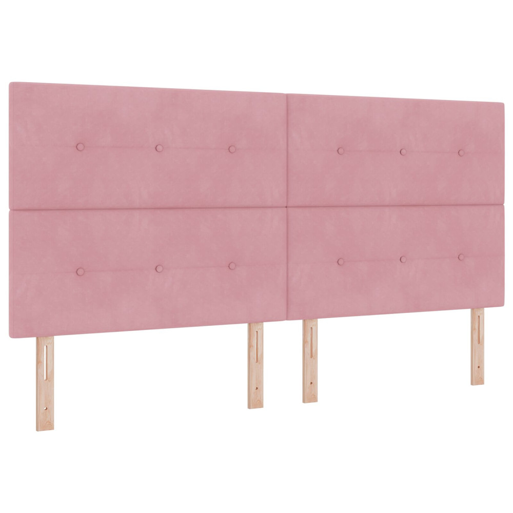 Produktbild för Huvudgavel Rosa 200 cm Sammet