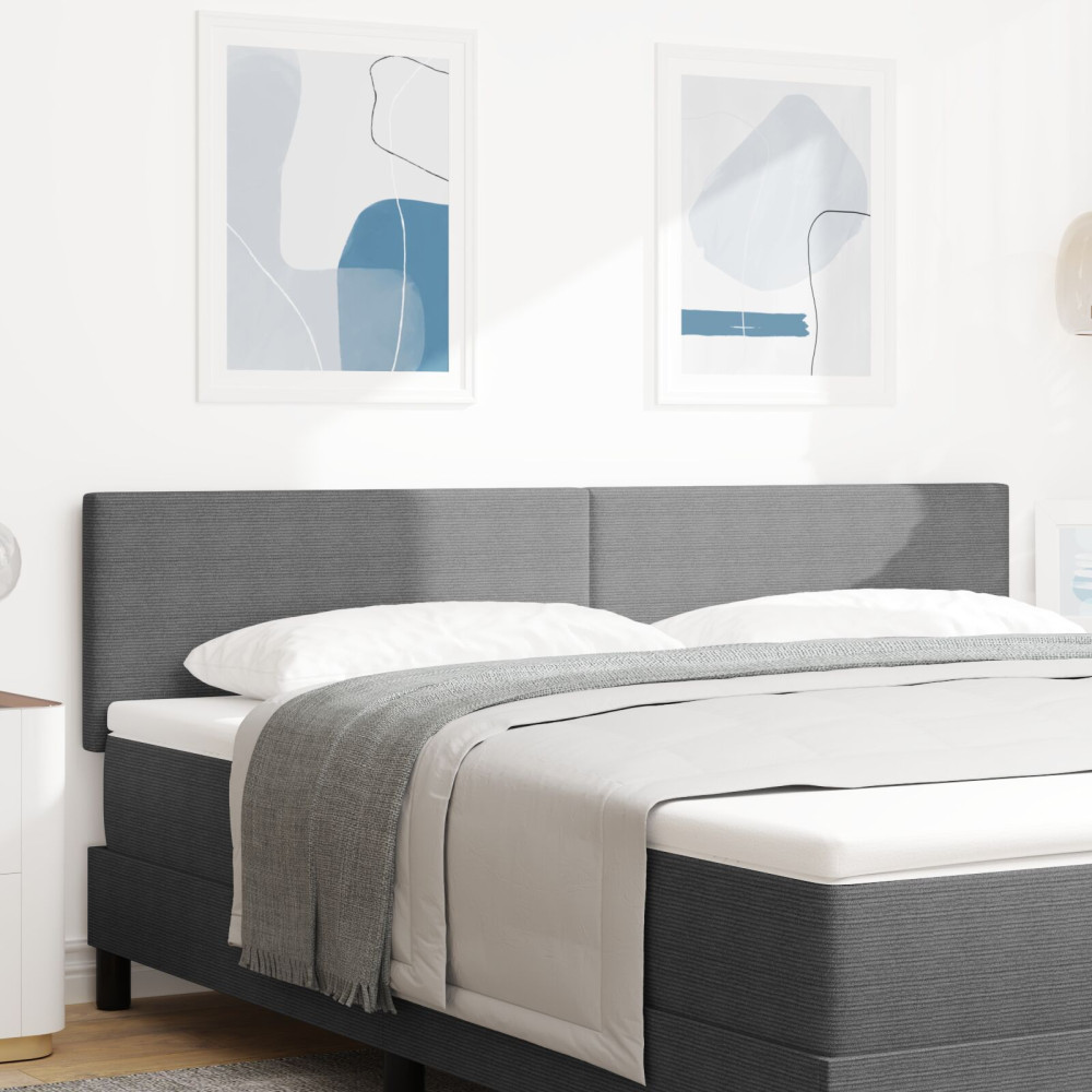 Produktbild för LED huvuddyna med LED-ljusslingor Ljusgrå 180 cm Kordread tyg