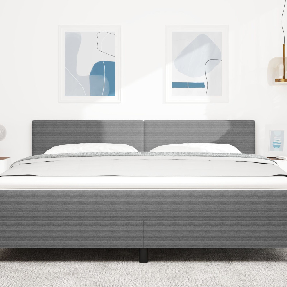 Produktbild för LED huvuddyna med LED-ljusslingor Ljusgrå 180 cm Kordread tyg