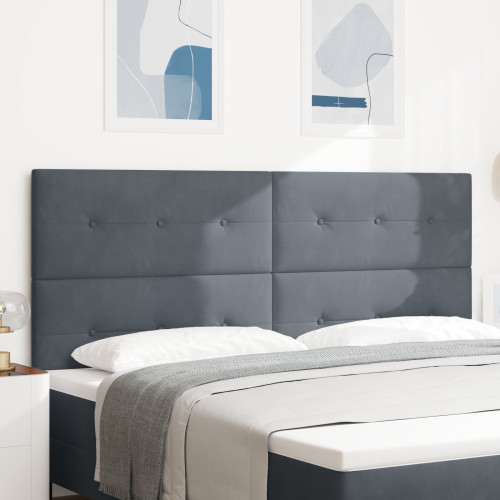 vidaXL LED huvuddyna med LED-ljusslingor Grå 200 cm Sammet