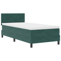 Produktbild för Bäddfjäder med huvudgavel Mörkgrön 90 x 200 cm Sammet