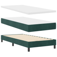 Produktbild för Bäddfjäder med huvudgavel Mörkgrön 90 x 200 cm Sammet