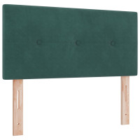 Produktbild för Bäddfjäder med huvudgavel Mörkgrön 90 x 200 cm Sammet