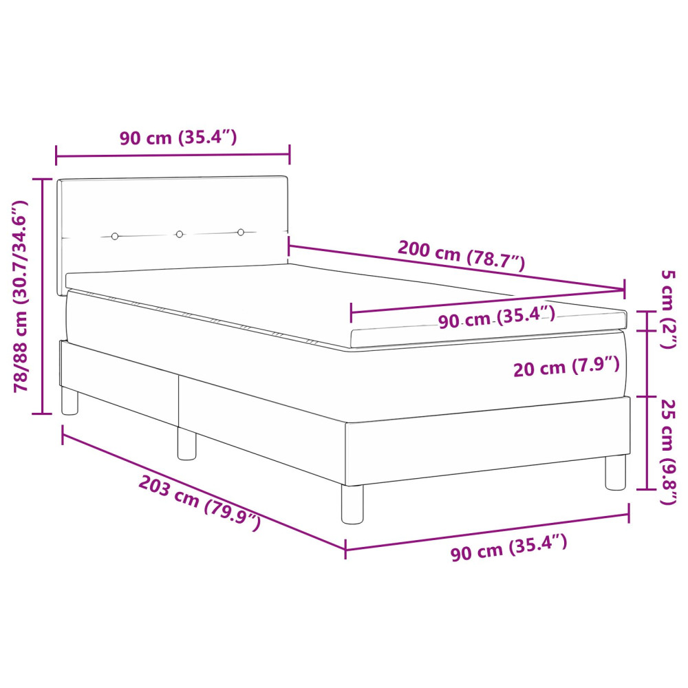 Produktbild för Bäddfjäder med huvudgavel Mörkgrön 90 x 200 cm Sammet