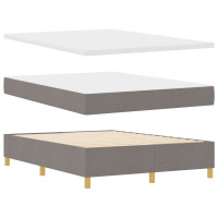 Produktbild för Bäddfjäder med madrass med huvudgavel Taupe 140 x 190 cm tyg