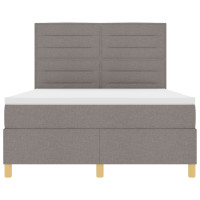 Produktbild för Bäddfjäder med madrass med huvudgavel Taupe 140 x 190 cm tyg