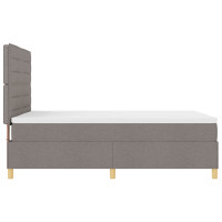 Produktbild för Bäddfjäder med madrass med huvudgavel Taupe 140 x 190 cm tyg