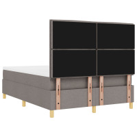Produktbild för Bäddfjäder med madrass med huvudgavel Taupe 140 x 190 cm tyg