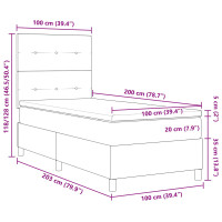 Produktbild för Bäddfjäder med huvudgavel Blå 100 x 200 cm tyg