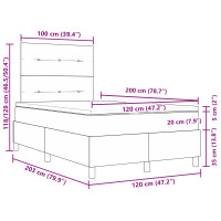 Produktbild för Bäddfjäder med huvudgavel Blå 120 x 200 cm tyg
