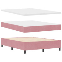 Produktbild för Bäddfjäder med huvudgavel Rosa 140 x 190 cm Sammet