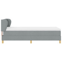 Produktbild för Bäddfjäder med madrass med huvudgavel Ljusgrå 90 x 200 cm tyg