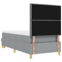 Produktbild för Bäddfjäder med huvudgavel Ljusgrå 200 x 100 cm tyg