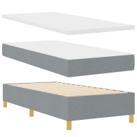 Produktbild för Bäddfjäder med huvudgavel Ljusgrå 200 x 100 cm tyg