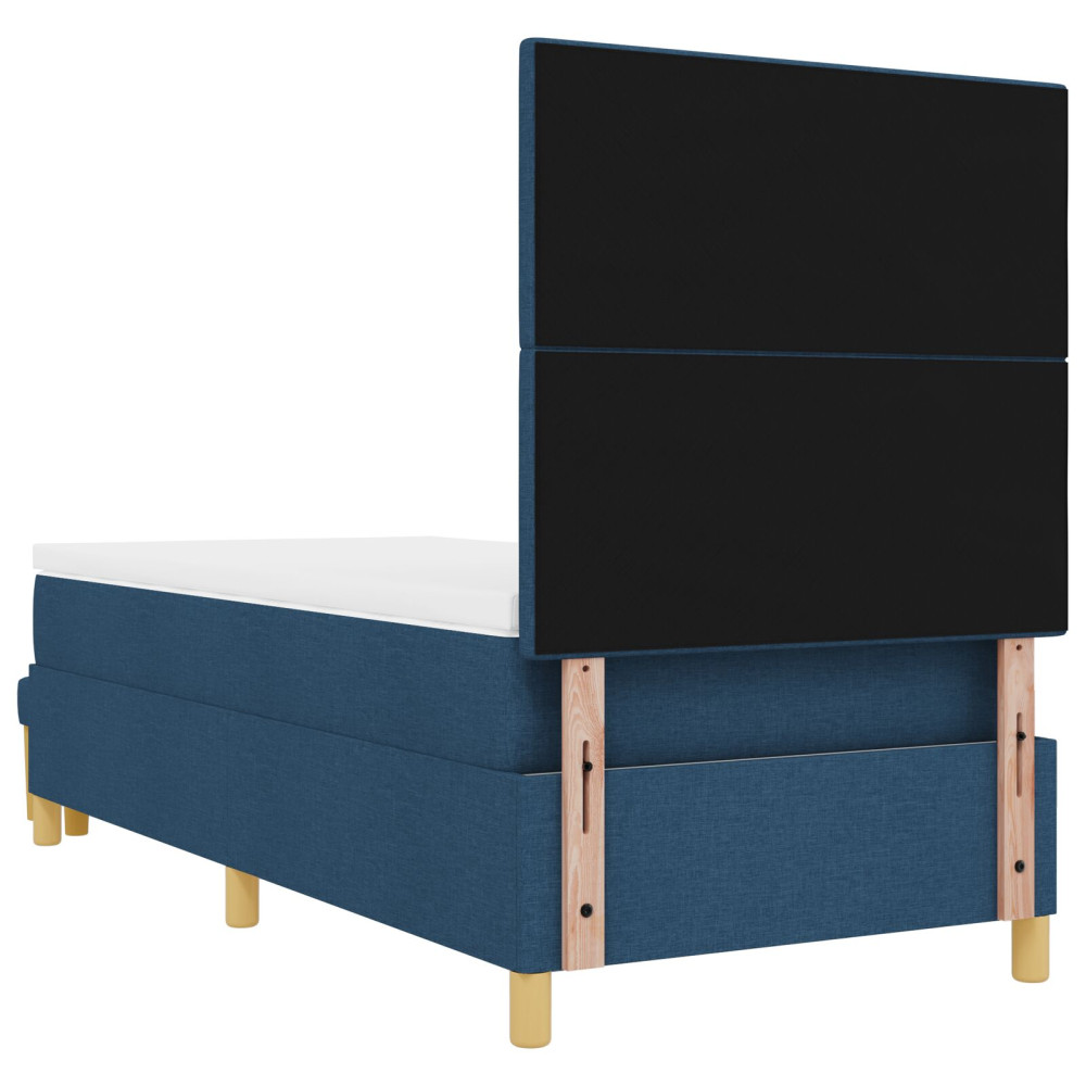 Produktbild för Bäddfjäder med huvudgavel Blå 200 x 100 cm tyg