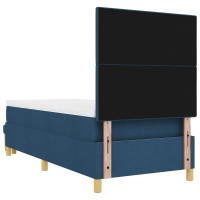 Produktbild för Bäddfjäder med huvudgavel Blå 200 x 100 cm tyg