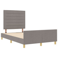 Produktbild för Sängram med huvudgavel Taupe 140 x 190 cm tyg