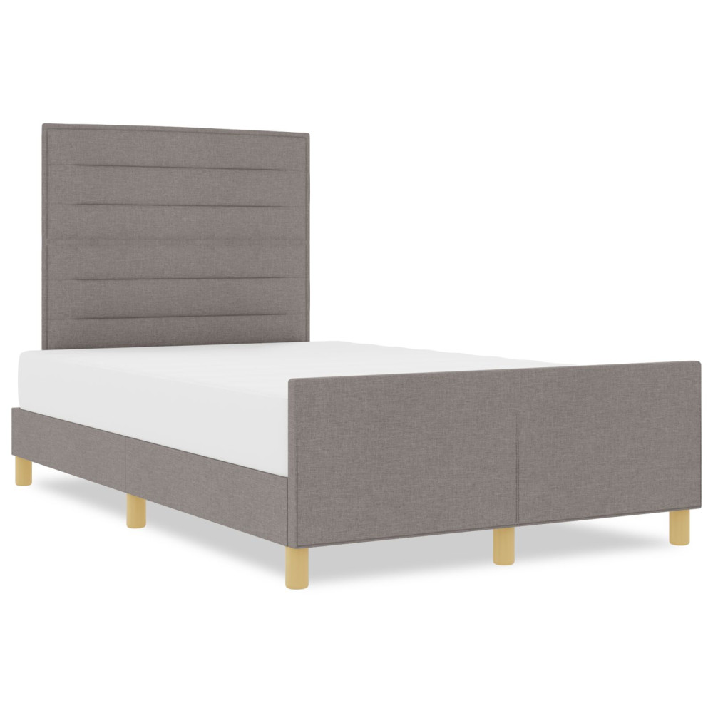 Produktbild för Sängram med huvudgavel Taupe 140 x 190 cm tyg