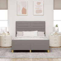 Produktbild för Sängram med huvudgavel Taupe 140 x 190 cm tyg