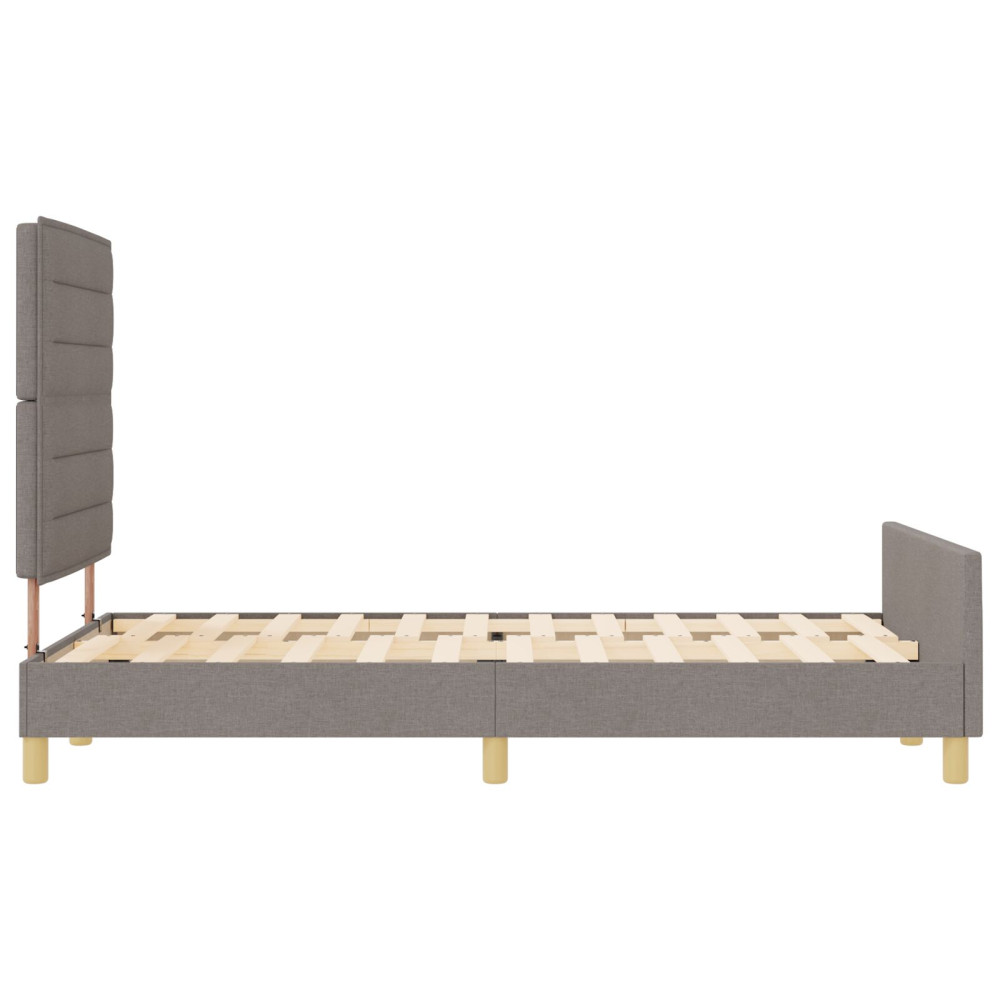 Produktbild för Sängram med huvudgavel Taupe 140 x 190 cm tyg