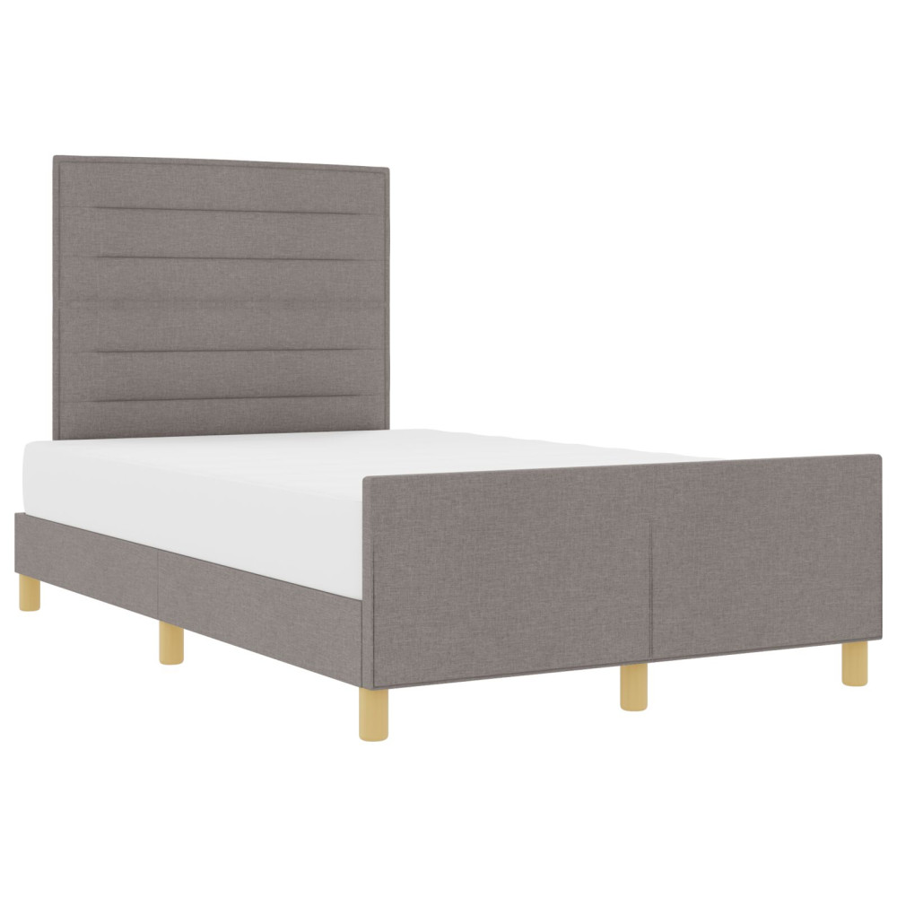 Produktbild för Sängram med huvudgavel Taupe 140 x 200 cm tyg