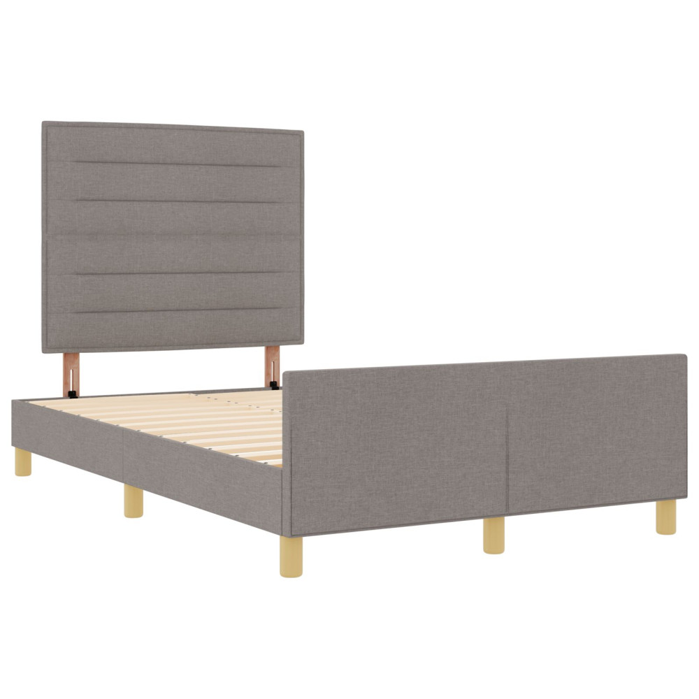 Produktbild för Sängram med huvudgavel Taupe 140 x 200 cm tyg