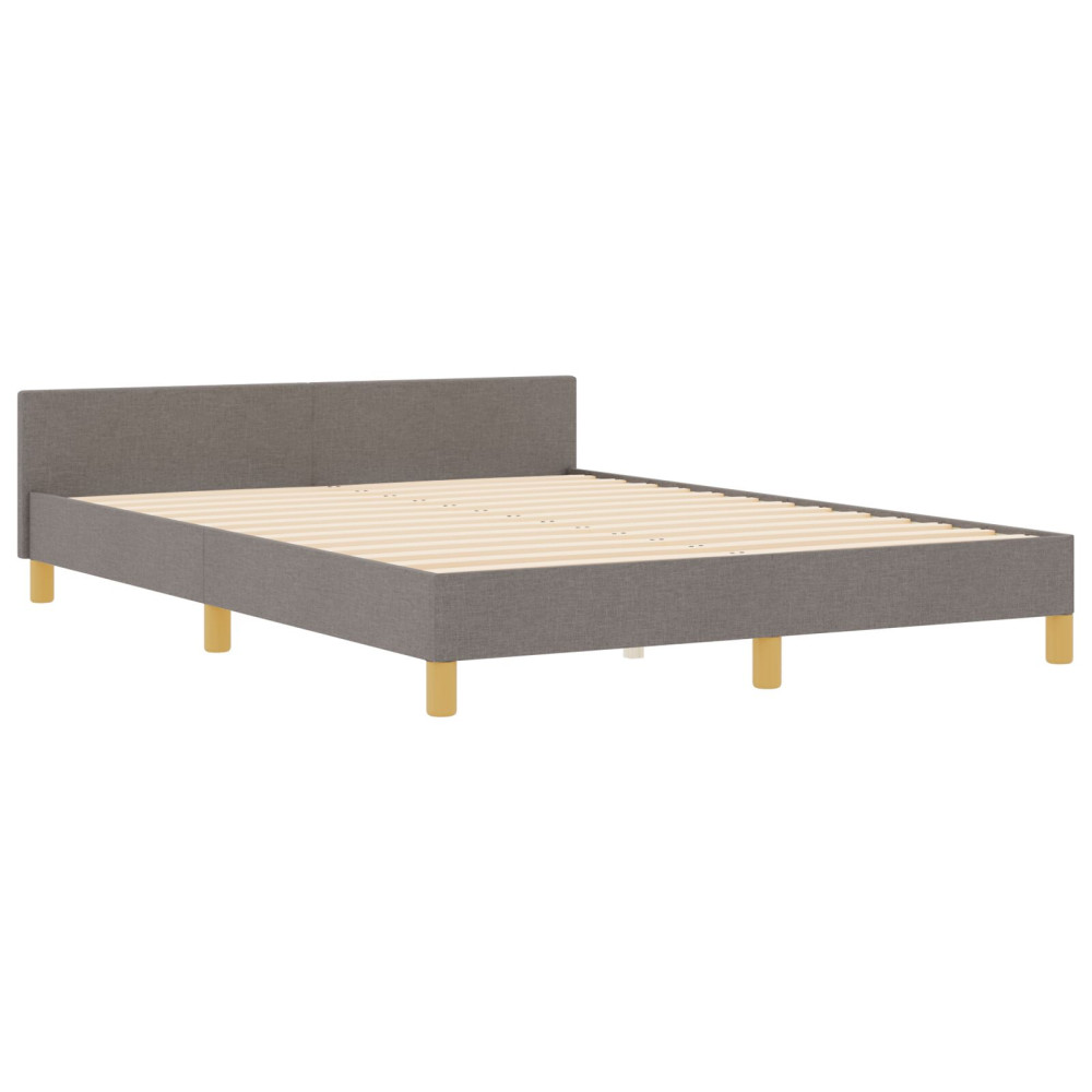 Produktbild för Sängram med huvudgavel Taupe 140 x 200 cm tyg