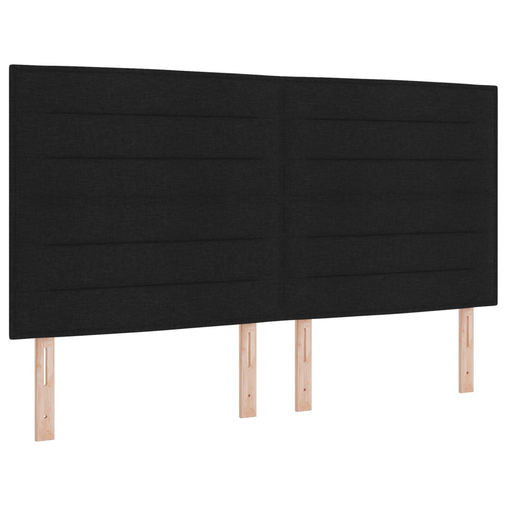 Produktbild för Sängram med huvudgavel Svart 180 x 200 cm tyg